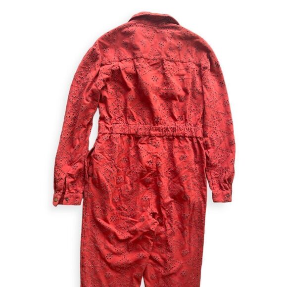 Free People Rust Eyelet Jumpsuit Set The Tone sz 2 000140 - Picture 4 of 10